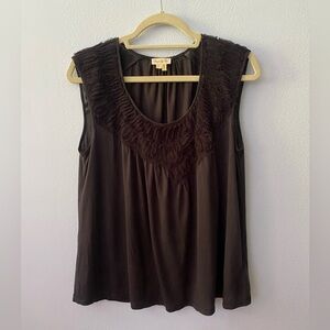 Anthropologie Top | Bibbed Verona Tee | Slate, Size Small